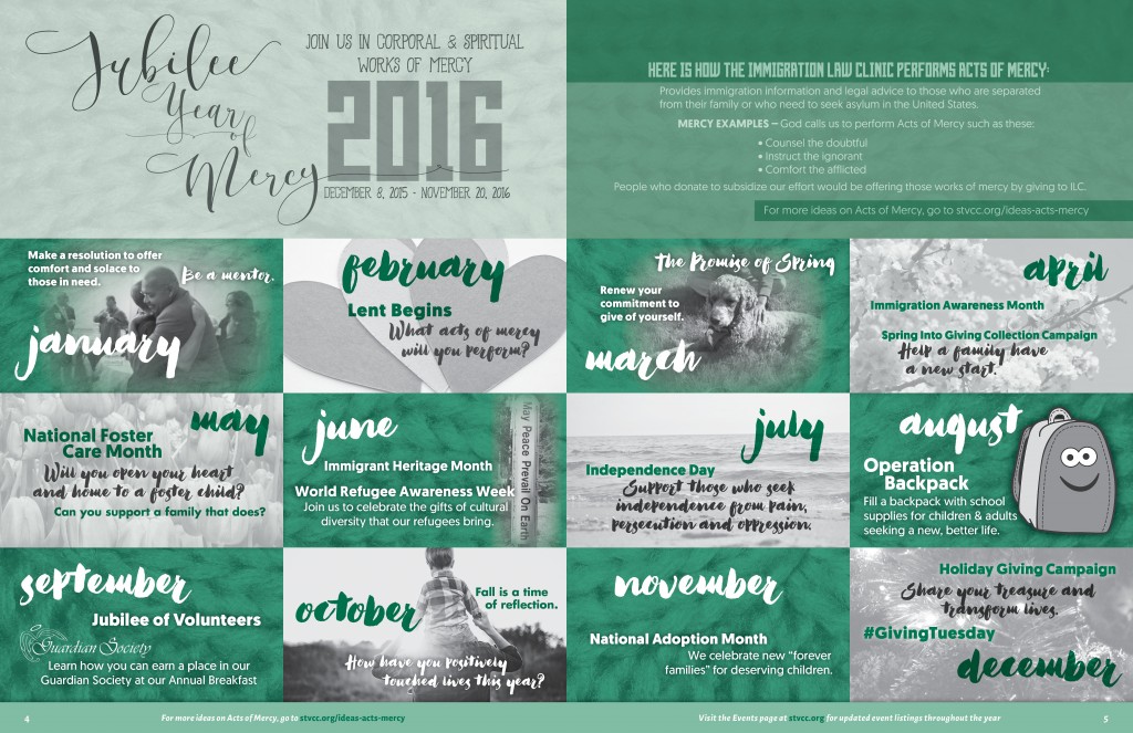 jubilee year of mercy calendar